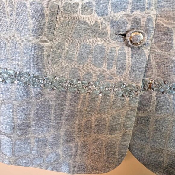 NWOT Kay Unger New York Suit with Ribbon Embroidery, Sequins, Beads at Waistline - Picture 7 of 10